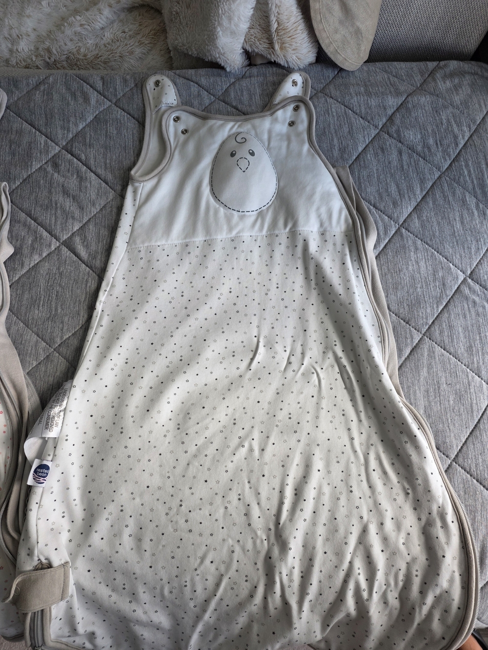 Nested Bean baby sleep sack (2 included: pink and white, gray and white)